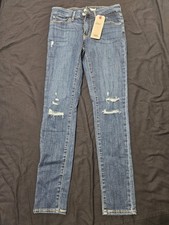 LEVI'S, WOMEN'S NEW BLUE COTTON BL DISTRESSED 711 SKINNY JEANS, SIZE 4