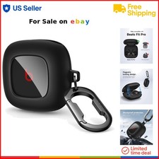 Protective TPU Shell for Beats Fit Pro Earbuds Shockproof Locking Keychain Black