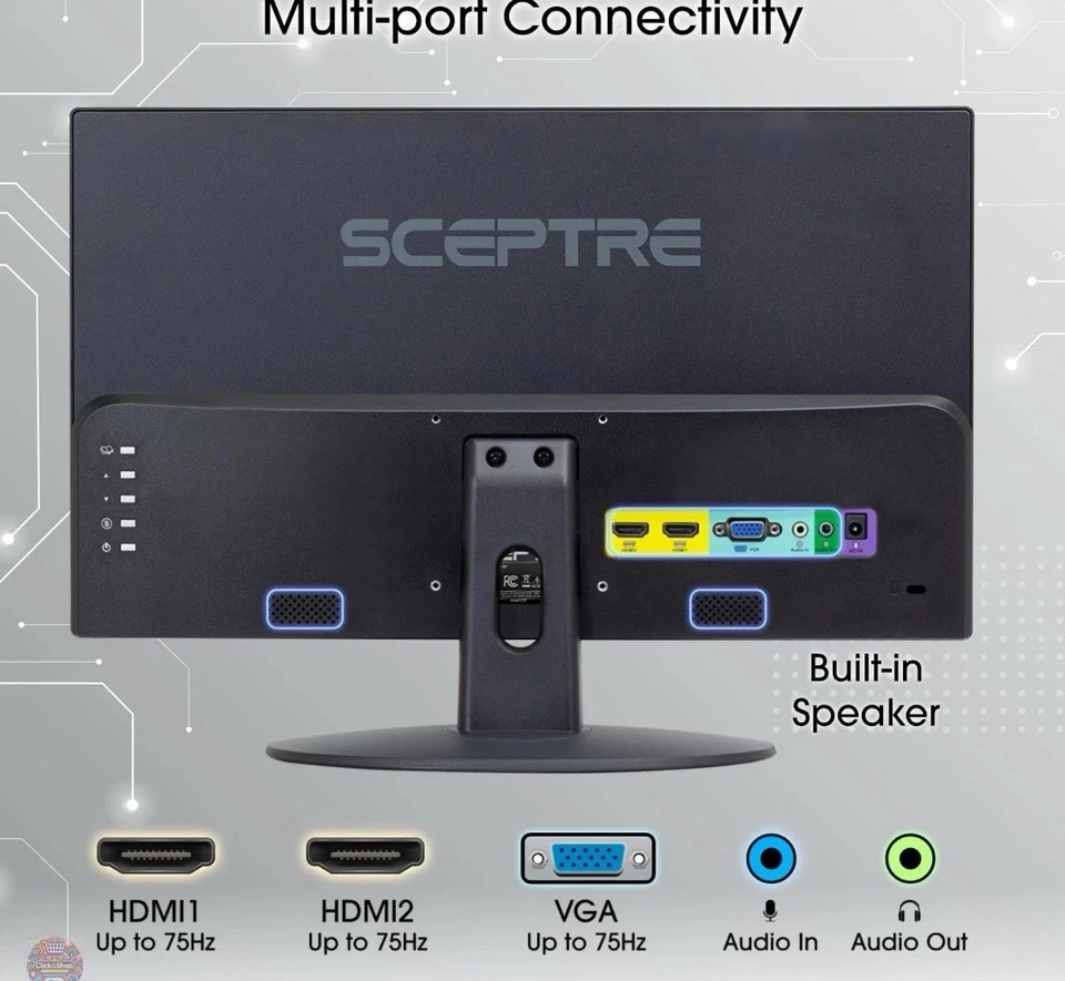 Sceptre 22 inch 75Hz 1080P LED Monitor 99% sRGB HDMI X2 VGA (PACKAGE INCLUDES 2) - Image 3 of 4