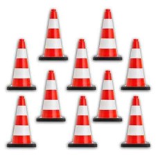 UvV-Flex Pylonen Leitkegel Warnkegel 10x PVC 50 cm rot/weiß 2kg Vorteilspaket