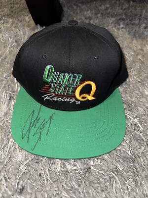 Vtg Quaker State Racing Snapback Hat Cap Competition Headwear Made in USA Signed
