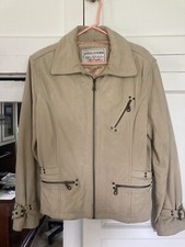 Vintage 80  s Women  s Guess Leather Jacket Beige Medium