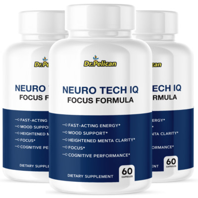 Neuro Tech IQ- Brain Support- 3 Bottles- 180 Capsules