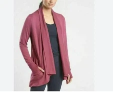 ATHLETA Cozy Soft Pranayama Wrap Victorian Berry Cardigan Medium Tall