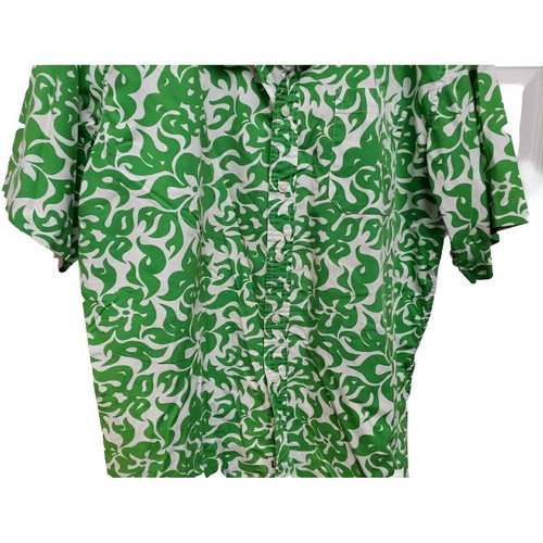 Vtg Class Club Mens Shirt Size 20 Green White Flowers Short Sleeves - Picture 5 of 10