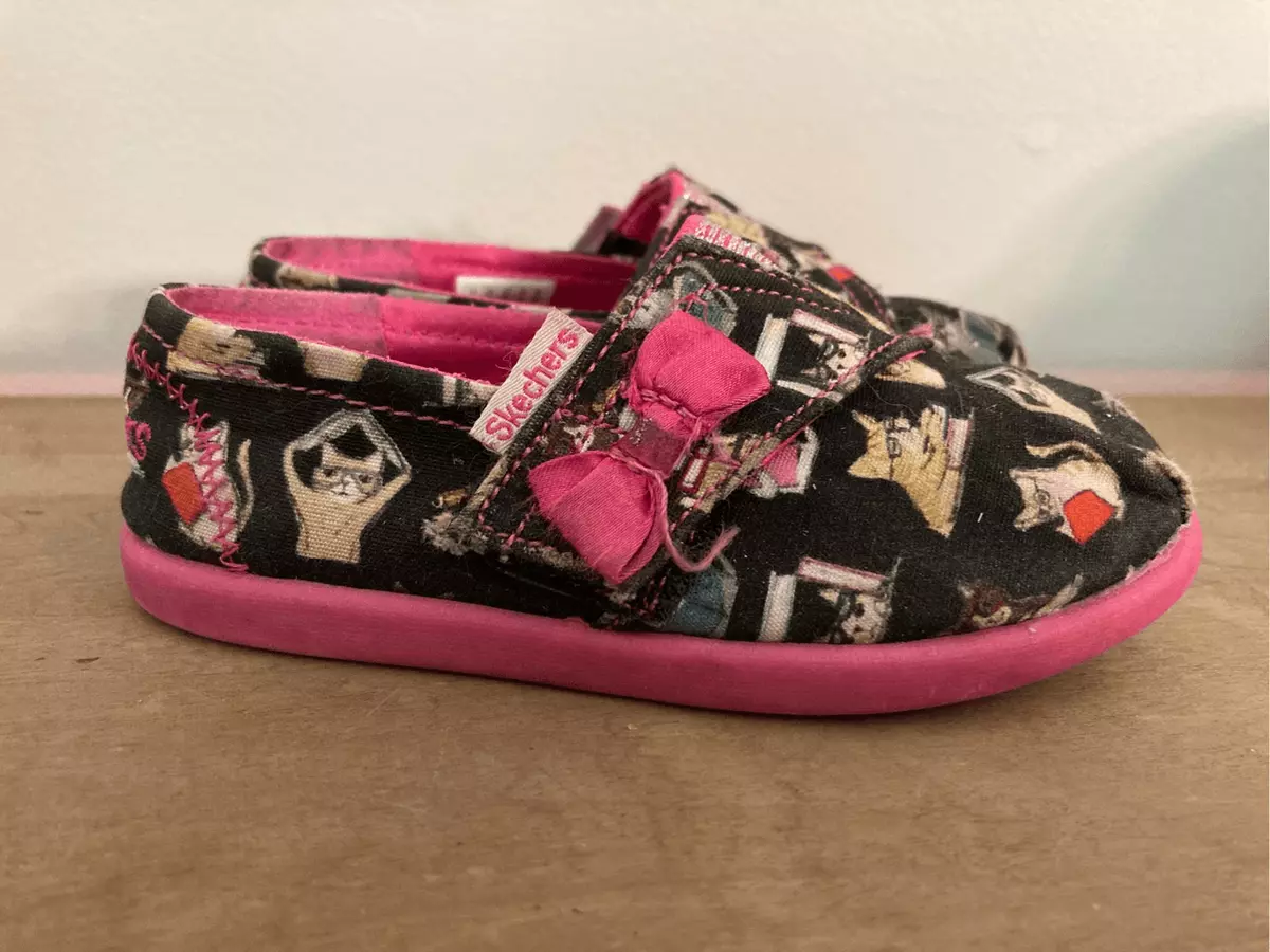Lil Bobs by Skechers size 7 cat kitten toddler slip on shoes