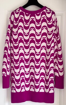 NWT $3700 CHANEL 21P CC ECRU FUCHSIA CC LOGO CASHMERE SWEATER