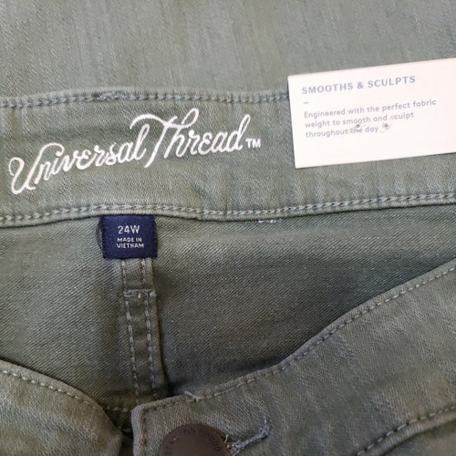 Pantalones ajustados verdes para mujer Universal Thread 24W ajustados caderas esculturas suaves - Imagen 5 de 6