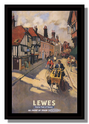 BR SR Lewes gerahmtes Repro Poster Scherenschleifer Cuneo 1955 kostenloser Versand UK