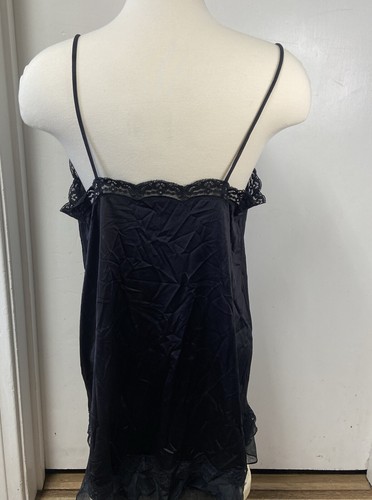 SHADOW LINE VINTAGE SILKY NYLON BLACK CHANTILLY LACE DESSOUS TOP Gr. M - Bild 3 von 16