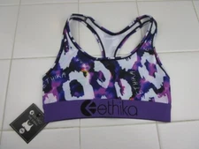 Ethika S-Bra Leopard Large Print Purple Women's Size XS