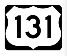 7" us route 131 highway sign road bumper sticker decal usa made
