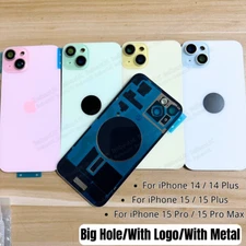 For iPhone 14 15 Plus 15 Pro Max Back Glass Replacement Rear Cover Big Hole Lot