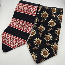 Geoffrey Beene Ties Silk Made In The USA 58" Long Lot Of 2