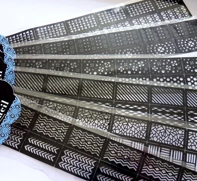 TIE BEAUTY Nail Art Stencil Sticker Chevron Heart Diamond Check Broken Glass Flowers Styles
