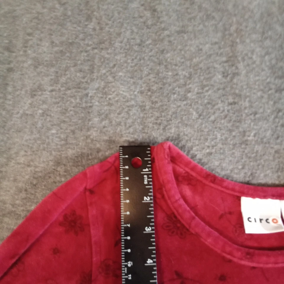 Vestido Circo Niñas Grande Rojo Manga Larga Fluido Cottage Boho Renfaire Campesino Foto 4 de 4