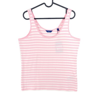 GANT Pink Gestreiftes 1x1 Ripp Tanktop Größe L