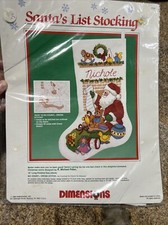 Vintage Dimensions Santas List Christmas Cross Stitch Stocking Kit 8381 16 in