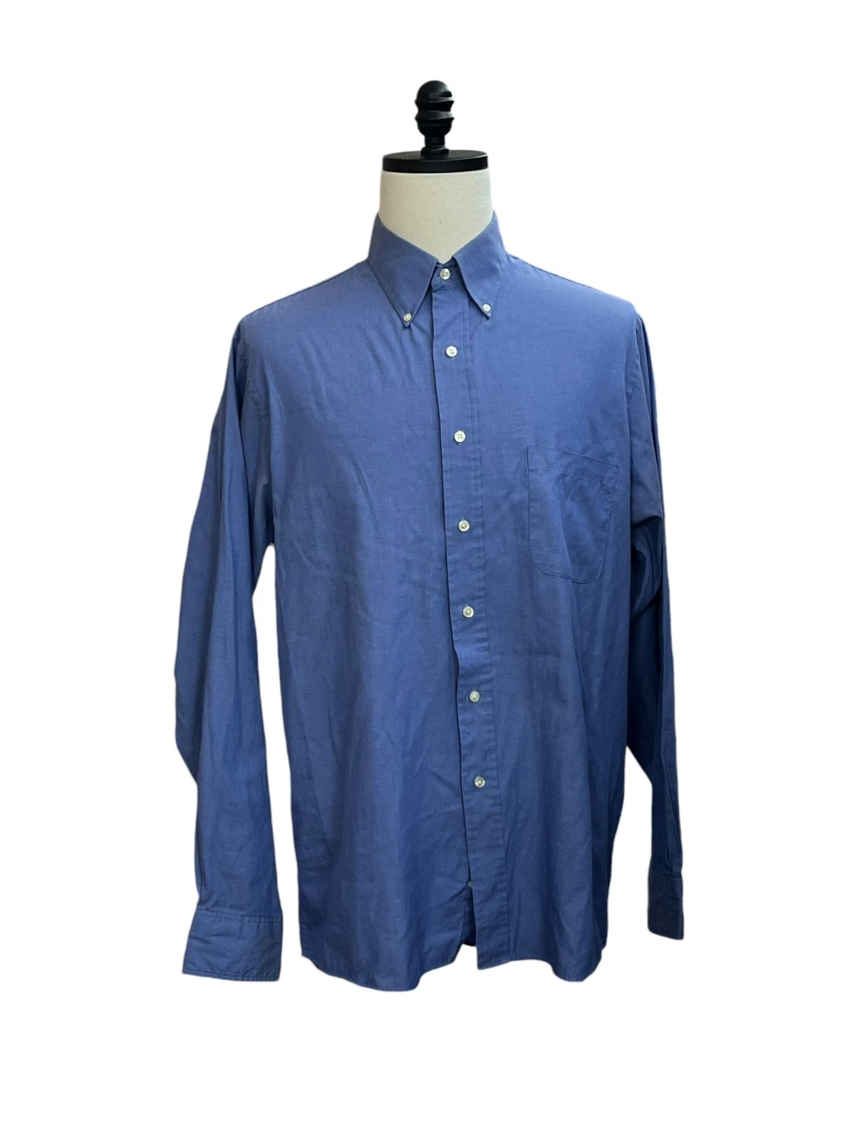 VANS Camicia Oxford Van Heu uomo 17 (36 37) blu punta spilla manica lunga bottoni