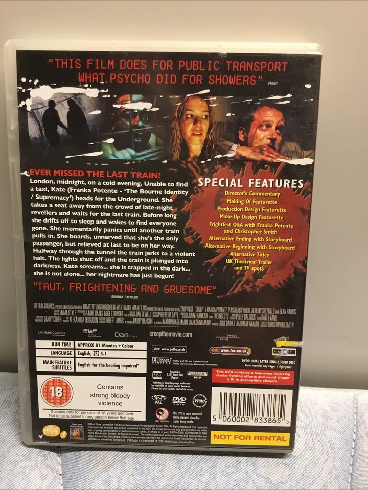 Creep (DVD, 2014) horror Rare. Sean Harris | eBay