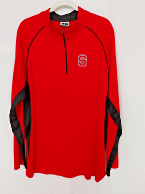Stadium Athletics Pullover 1/4 Zip Shirt Lightweight NC STATE Red