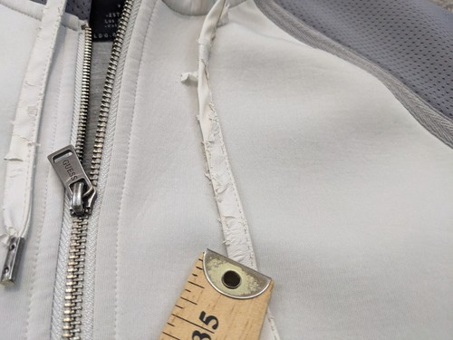 GUESS Hoodie Mens Small Gray & White Rubberized Long Sleeve Drawstring - Picture 5 of 12