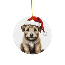 Glen of Imaal Terrier Puppy Drawing - Ceramic Christmas Ornament - USA