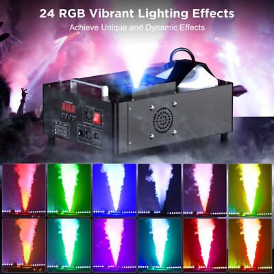 #ad Smoke Fog Machine DMX DJ Party Vertical Spray Fog Stage Light RGB 24LED Light $129.99