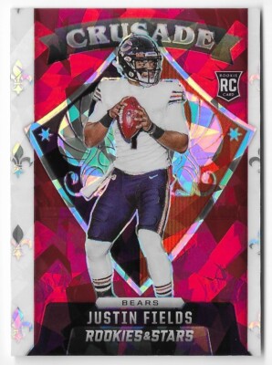 Justin Fields 2021 Panini Rookies & Stars Crusade Red Ice Rookie #CR-23 Parallel