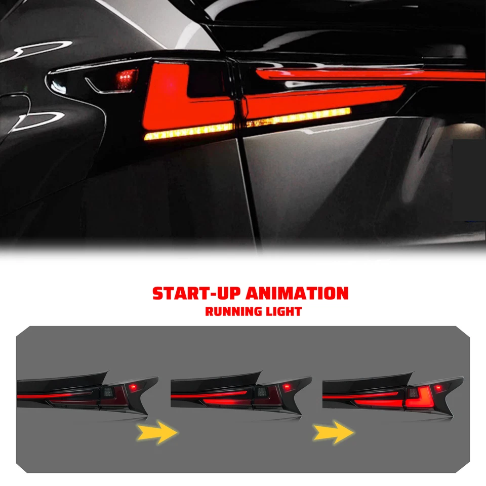 LED 黑色尾灯后备箱灯适用于雷克萨斯 NX300h NX200t 2015-2021 F Sport — 第 4/4 张图片