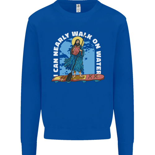 Funny Paddleboarder Jesus Paddleboarding Kids Sweatshirt Jumper - Picture 28 of 72