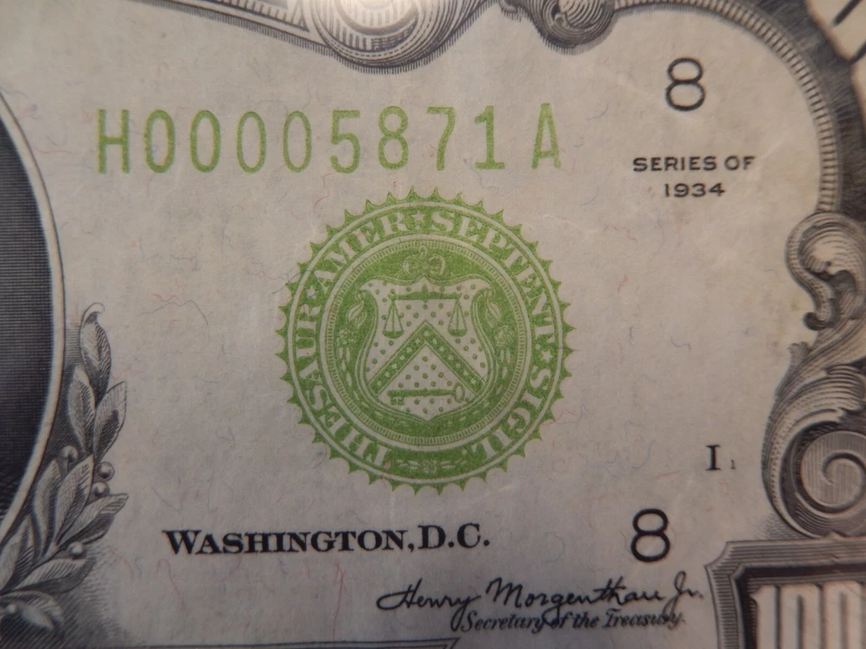 $1,000 1934 - Saint Louis Federal Reserve Note - LIGHT GREEN SEAL PMG 40 EPQ - Image 3 of 4
