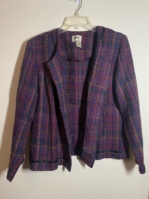 Vintage J.B.S. LTD. Blazer Jacket Business Casual Office Tweed Purple Size 18