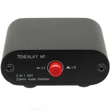M1 2 in 1 Out 3.5mm Stereo Audio Switch aux switcher Speaker selector Splitte...