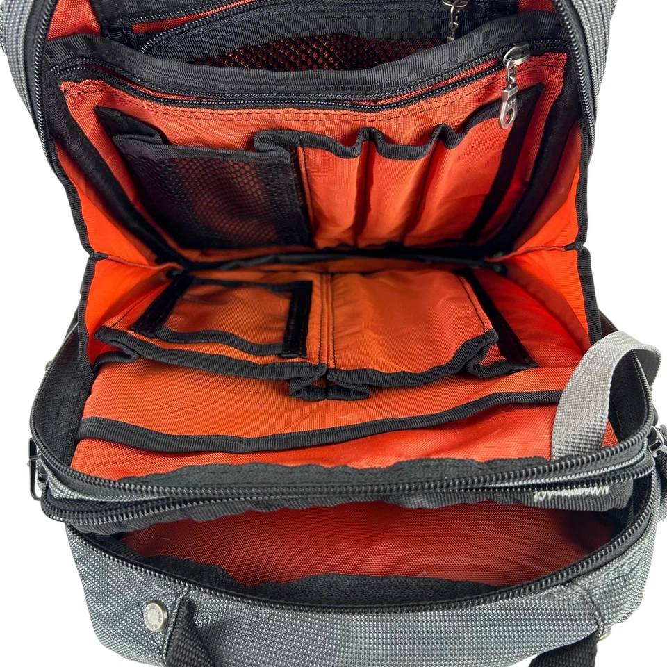 REI Bandolera Mochila Bolso Cartera Exterior Senderismo Nylon Gris con Cremallera Bolsillos Superiores Foto 2 de 4