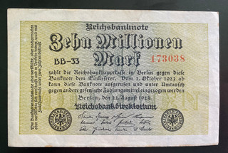 Authentic Historical Germany 10 MILLION Mark 1923 Banknote 100 Years Old