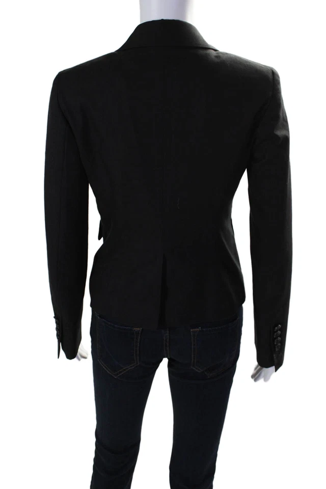 Blazer Sport Max Mujer A Cuadros Solapa Ancha Mangas Largas Chaqueta Negro Algodón Talla 4 Foto 4 de 4