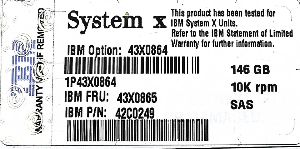 IBM 43X0865 146GB 10K 2.5 SAS DRIVE - Image 2 of 4