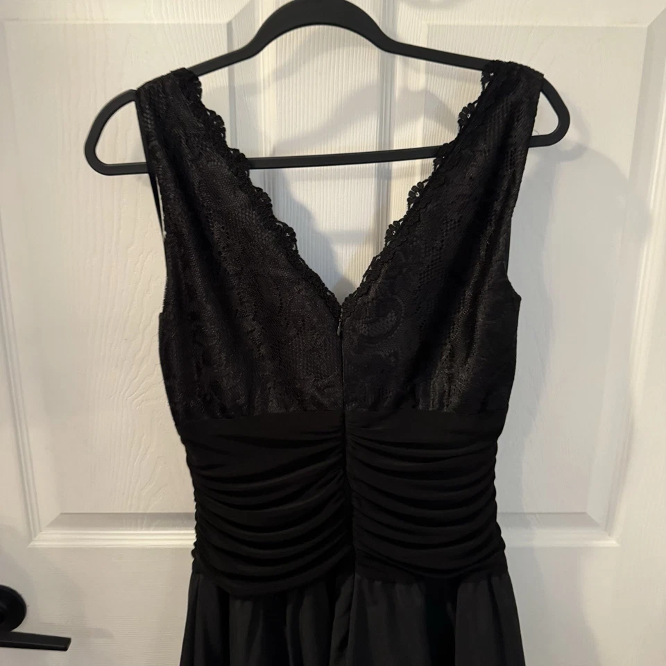 Jessica Howard Evenings Dress Women’s Sz 14 Midi Black Sleeveless Classic Party - Image 4 of 4