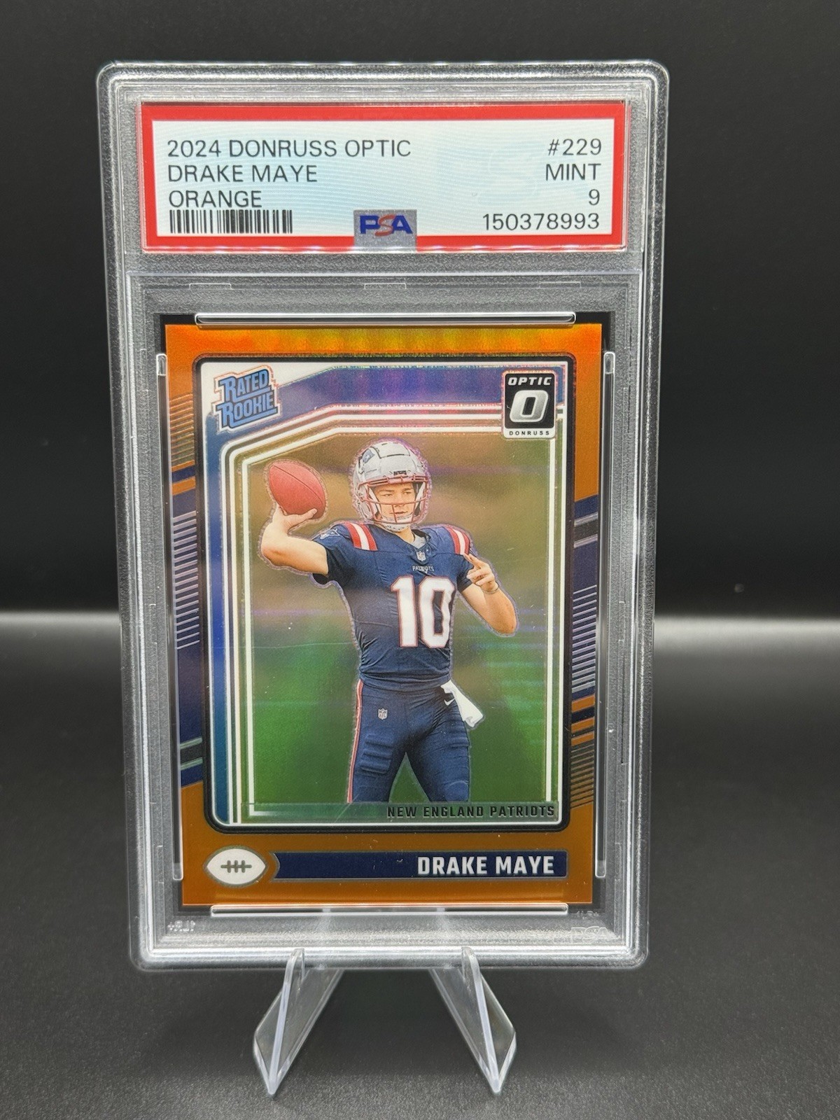 2024 Panini Donruss Optic - Rated Rookie Drake Maye #229 Orange Prizm /249 (RC)