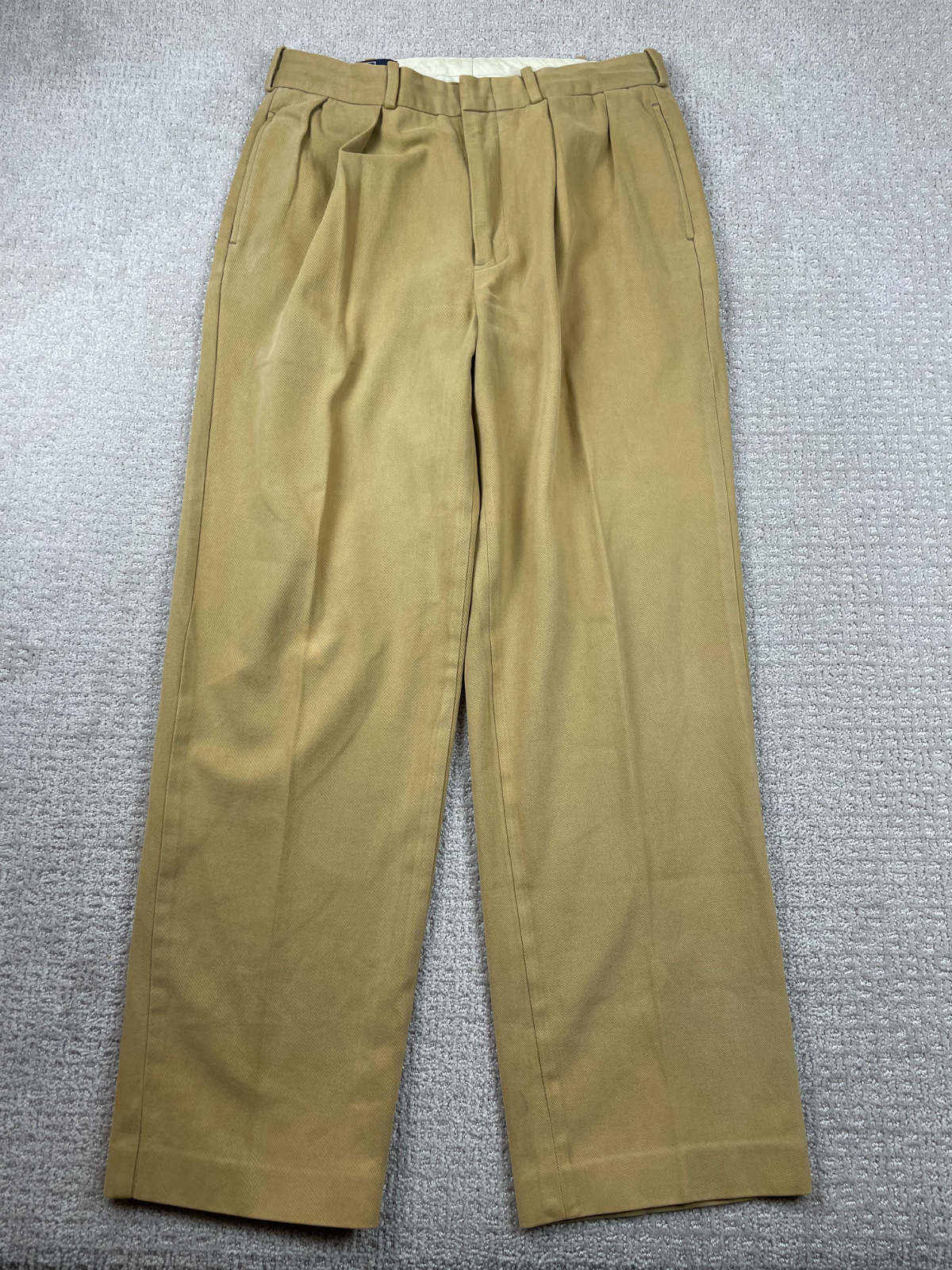 Vintage Polo Ralph Lauren Pants Fits 32x31 Brown Flannel Pleated Wide Leg 90s