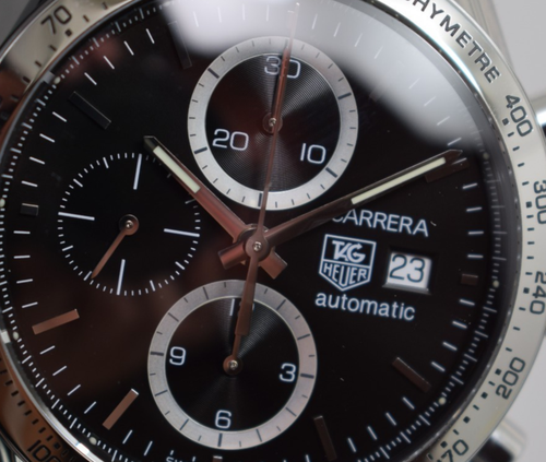 tag heuer steel carrera cv2016. box papers 1 yr gtee. 2011 yr chronograph - Photo 14/15