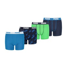 Image of Puma Boys Boxer Shorts, 4 Pack - Basic Boxer AOP - ECOM, Cotton Stretch G...