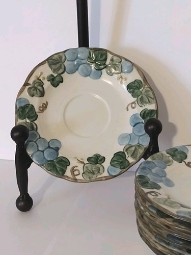 8 Poppytrail Metlox geformte Traube 6" Untertassen Teller Vintage Poppy Trail - Bild 4 von 8
