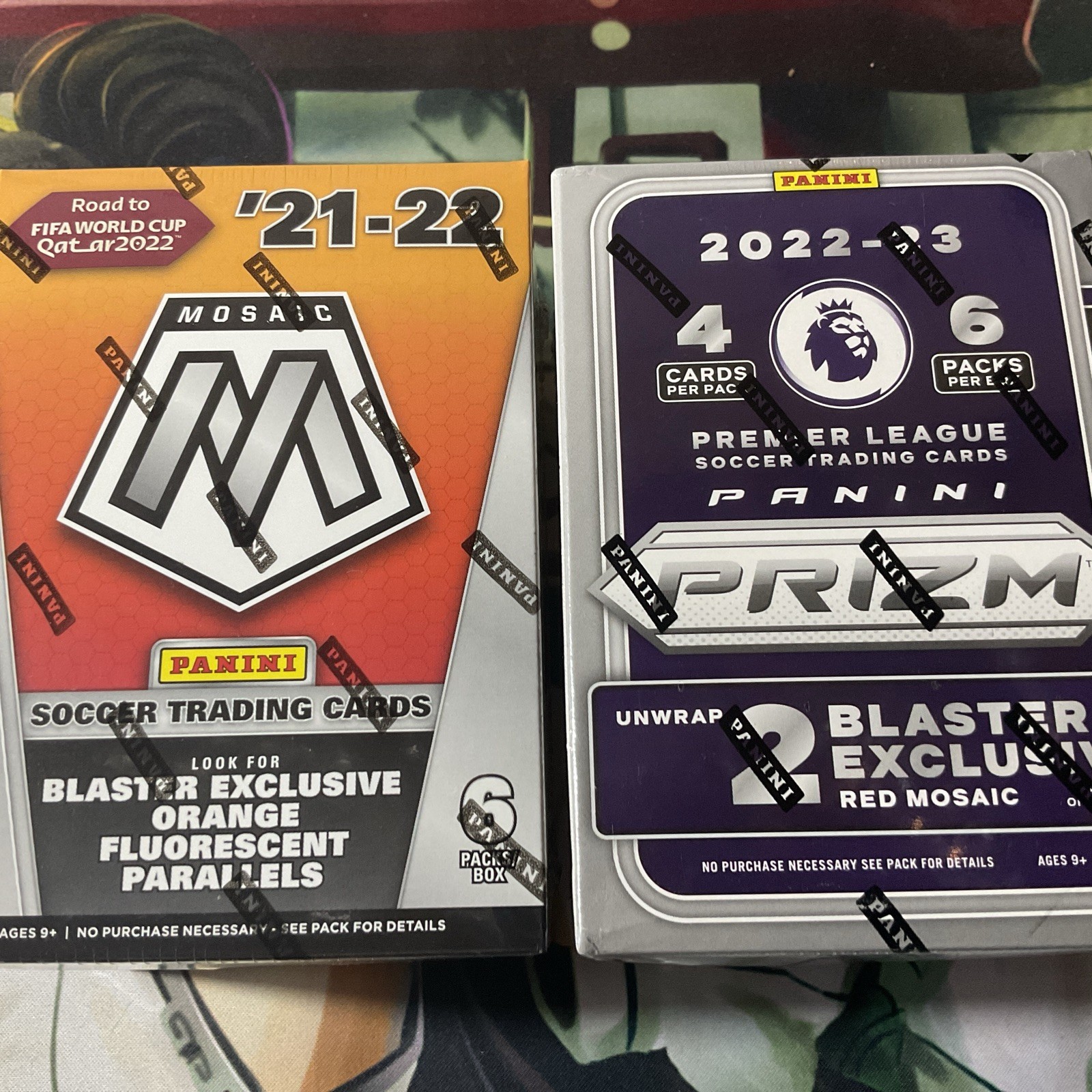 2021/2022-23 Panini Prizm ,Mosaic  FIFA  Soccer Blaster Boxes Sealed 2 Box Lot view 3