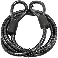 12mm Heavy Duty Security Cable, Vinyl Coated Steel Sealed Looped Ends 15FT