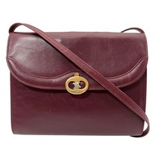 Celine Triomphe shoulder bag in Bordeaux leather and gold from Japan HJ
