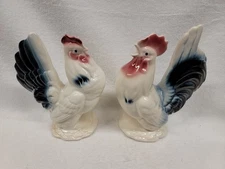 8" B/W ROOSTER & 7 1/4" HEN (A) BY ROYAL COPLEY, ROYAL WINDSOR, SPAULDING
