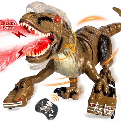Lozadia Remote Control Dinosaur Toys for Kids, Large Robot Large, Brown 