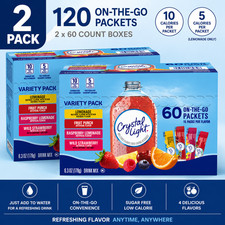 2-Pack Crystal Light, On The Go Variety Pack,...